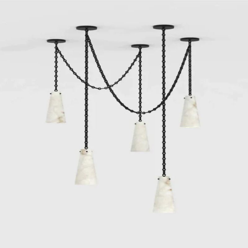 Steven Contemporary Alabaster Chandelier,5-Light Vintage Alabaster Pendant Cluster - product detail 2