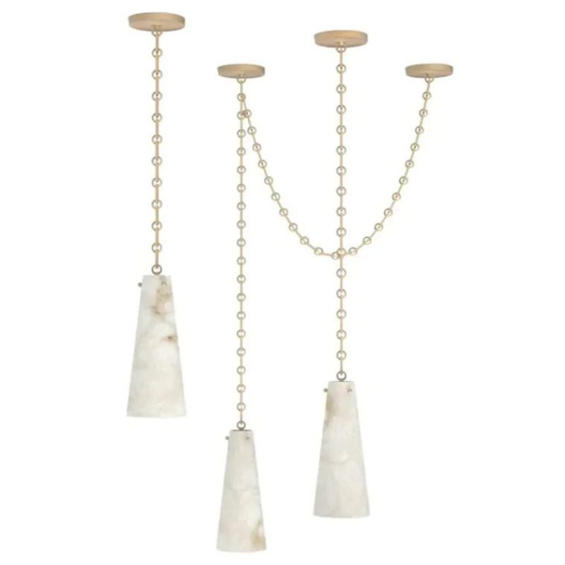 Steven Contemporary Alabaster Chandelier,3-Light Vintage Alabaster Pendant Cluster - product detail 2