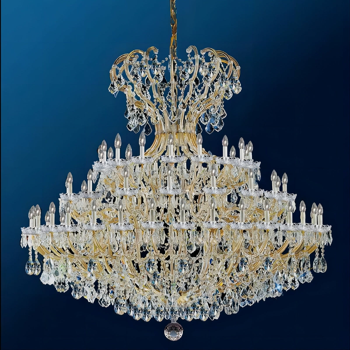 Traditional 84 Inch Extra Large Crystal Chandelier Classical 72 Lights Maria Theresa Chandelier For Wedding Hall - detail 2