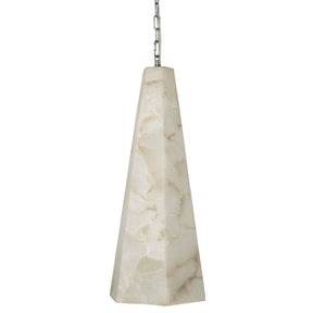 Tall Alabaster Tapered Hexagon Pendant Light - product detail 2