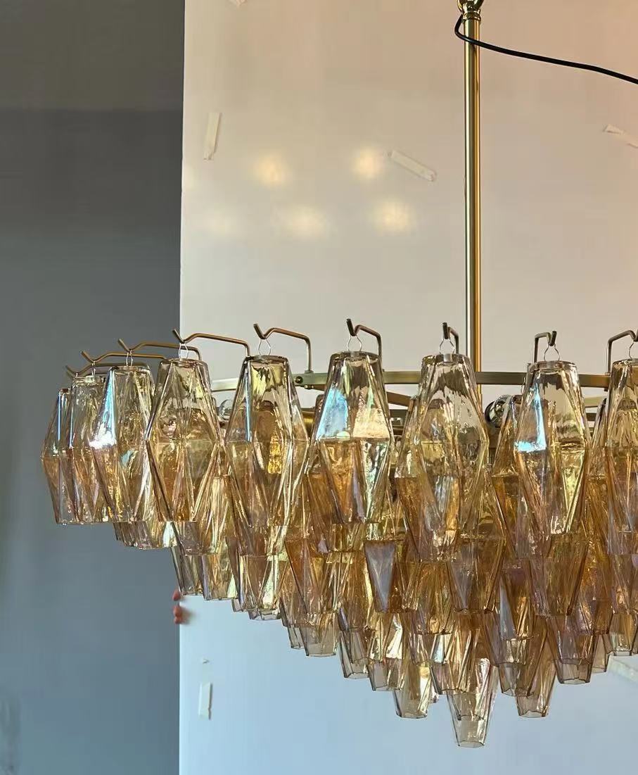 Chara Smoke Glass Tiered Round Chandelier 47"