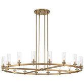 Close-up detail of modern brass ring chandelier craftsmanship by Homevator