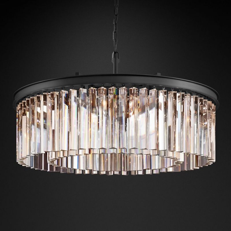 1920s Odem Round Chandelier 32"D/43"D - detail 2