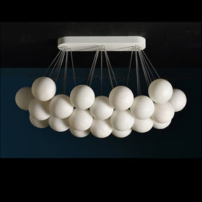 Modern Alabaster 27-Ball Chandelier for Living Room and Dining Room | Homevator