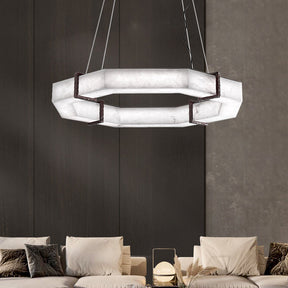 Alabaster Modern Ring Chandelier for Living Room and Dining Room | Homevator