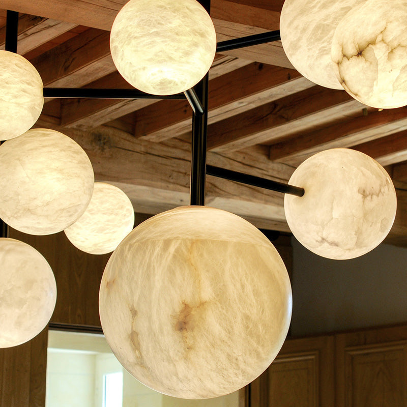 Evelyn Sphere Delight - Modern Artistic Alabaster Pendant Light