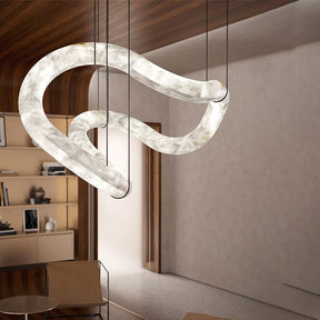 Oslo Infinity Symmetrical Entryway Alabaster Pendant Light