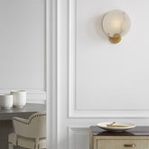 Round Alabaster Modern Living Room Sconce