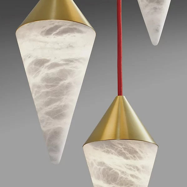 Serena Alabaster Contemporary Alabaster Cone Chandelier