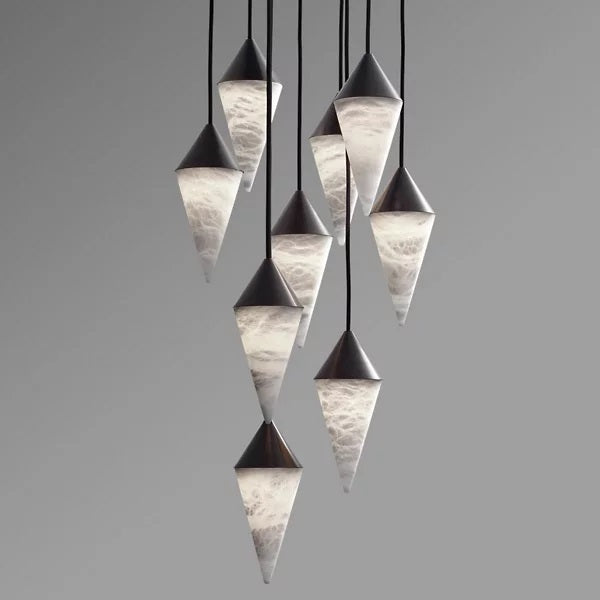 Serena Alabaster Contemporary Alabaster Cone Chandelier