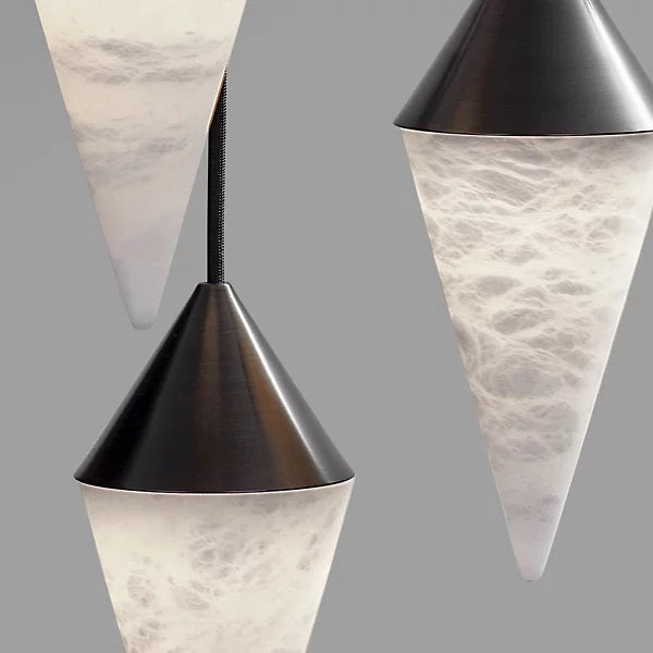 Serena Alabaster Contemporary Alabaster Cone Chandelier