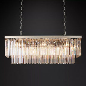 1920S Odeon Linear Crystal Pendant Light for Dining Room 40"| Homevator