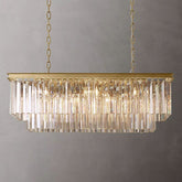 1920S Odeon Linear Crystal Pendant Light for Dining Room 40"| Homevator