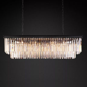 1920S Odeon Linear Crystal Pendant Light for Dining Room 49"| Homevator