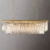 1920S Odeon Linear Crystal Pendant Light for Dining Room 49"| Homevator