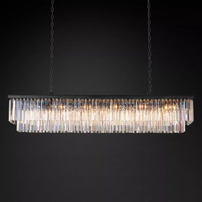 1920S Odeon Linear Crystal Pendant Light for Dining Room 72"| Homevator