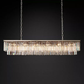 1920S Odeon Linear Crystal Pendant Light for Dining Room 72"| Homevator