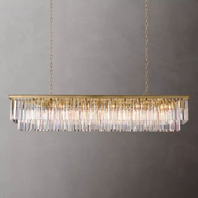 1920S Odeon Linear Crystal Pendant Light for Dining Room 72"| Homevator