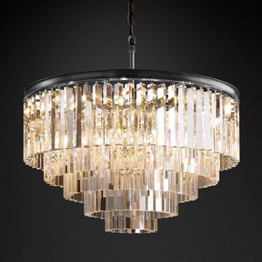 Round Crystal Pendant Light for Dining Room & Living Room  32"| Homevator