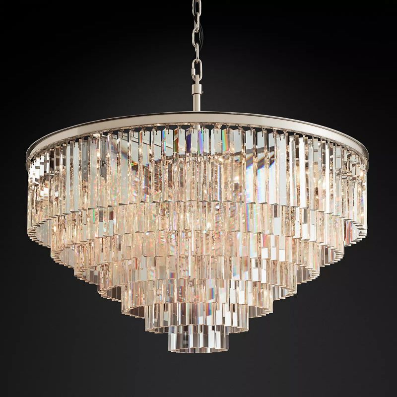 Round Crystal Pendant Light for Dining Room & Living Room 44"| Homevator