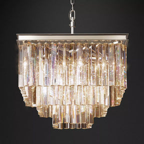 1920S Square Crystal Pendant Light for Living Room & Bedroom 22" | Homevator