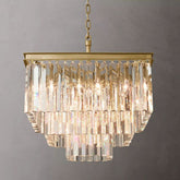 1920S Square Crystal Pendant Light for Living Room & Bedroom 22" | Homevator