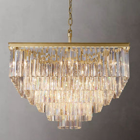 Square Crystal Chandelier, Modern Luxury Pendant Light 34"|Homevator