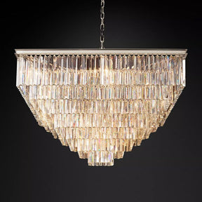 Square Crystal Chandelier, Modern Luxury Pendant Light 47"|Homevator