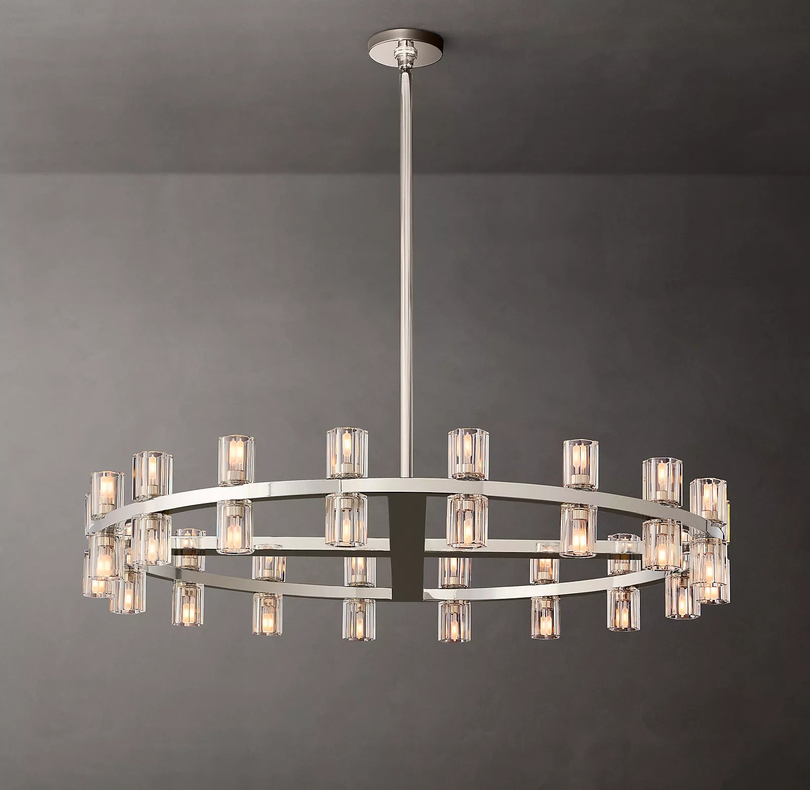 Wine-Glass Modern Round Crystal Chandelier for Living Room 36" | Homevator