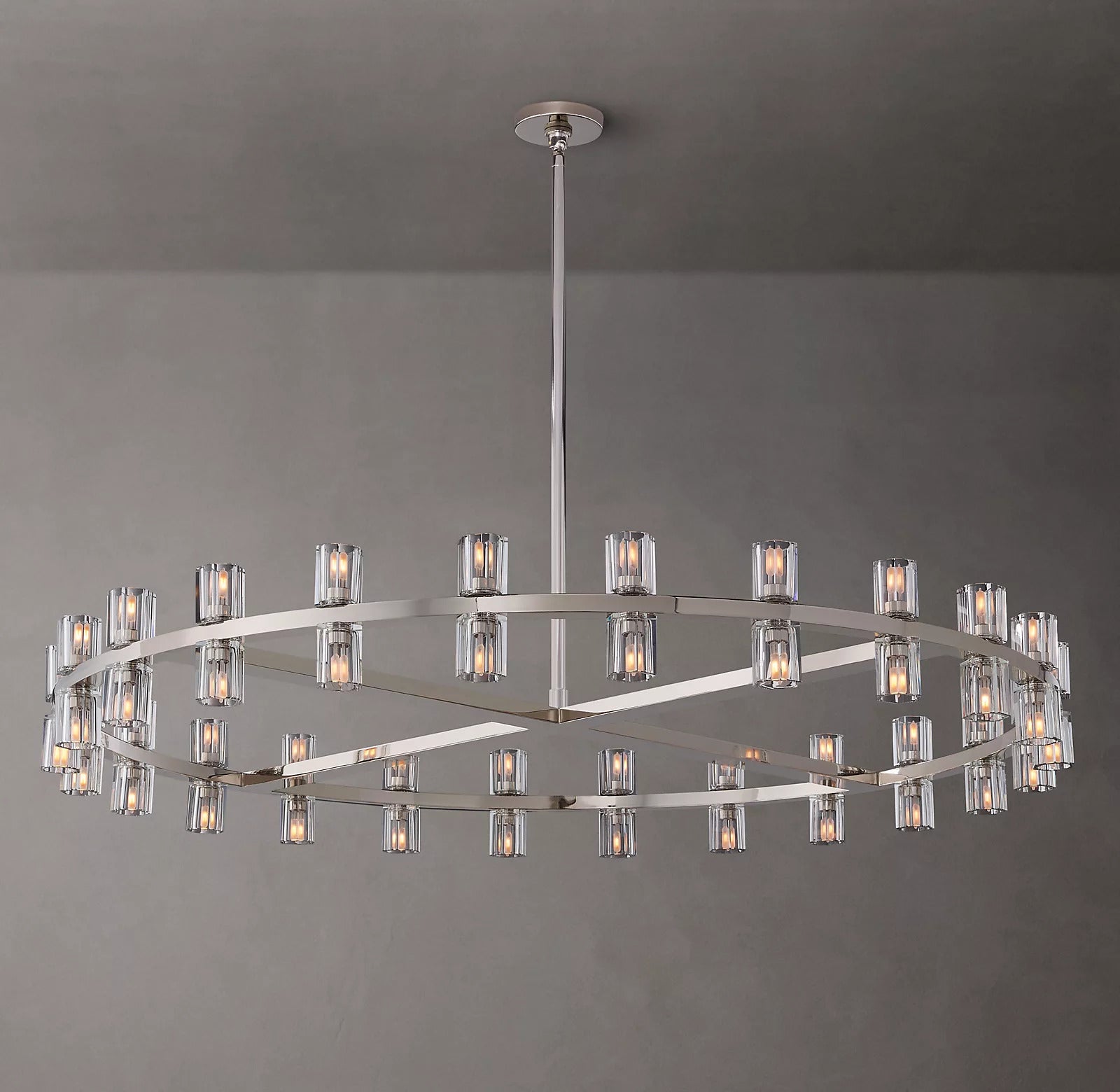 Wine-Glass Modern Round Crystal Chandelier for Living Room 48" | Homevator