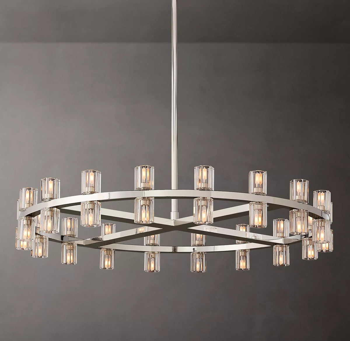 Wine-Glass Modern Round Crystal Chandelier for Living Room 36" | Homevator