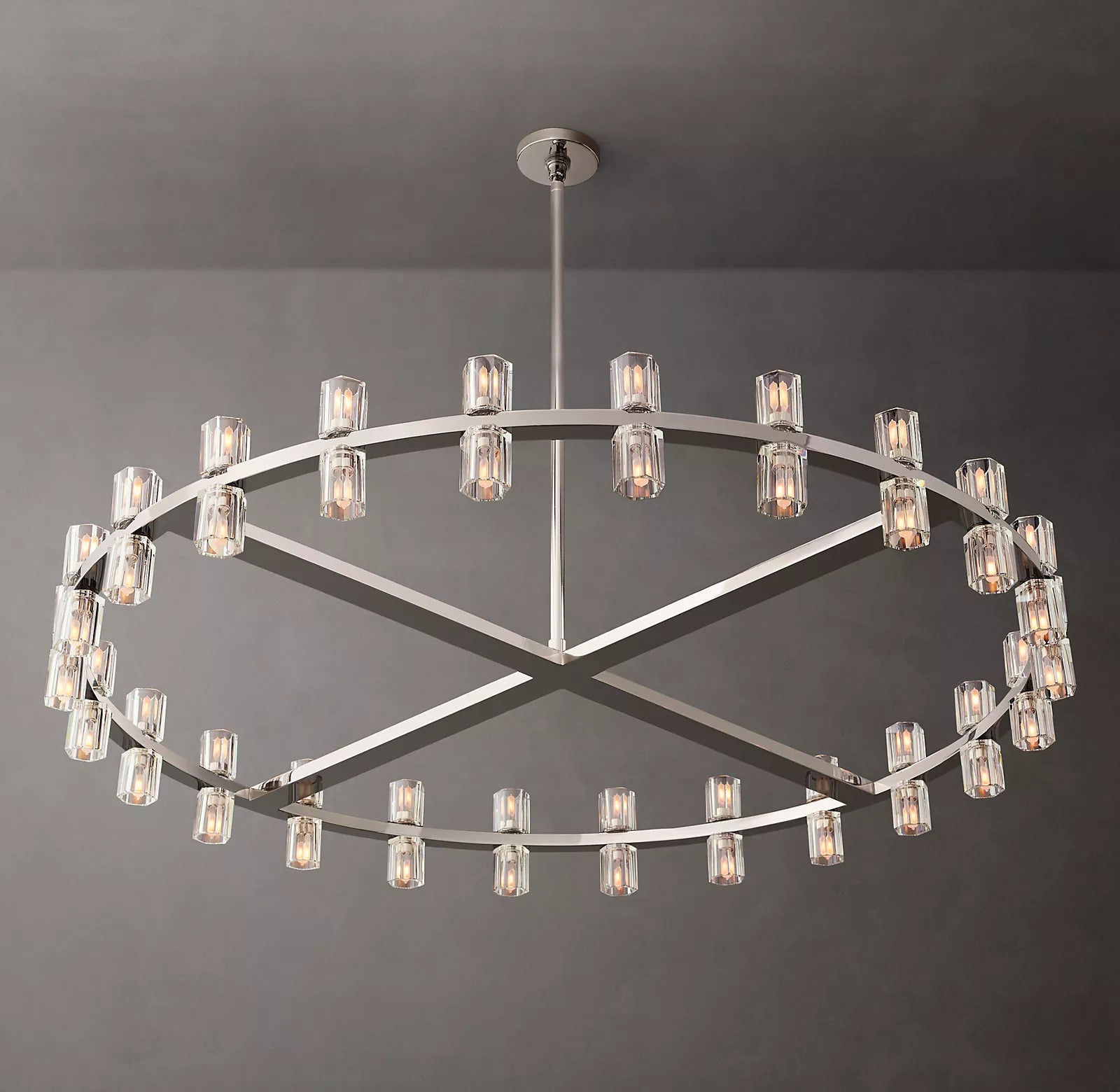 Wine-Glass Modern Round Crystal Chandelier for Living Room 48" | Homevator