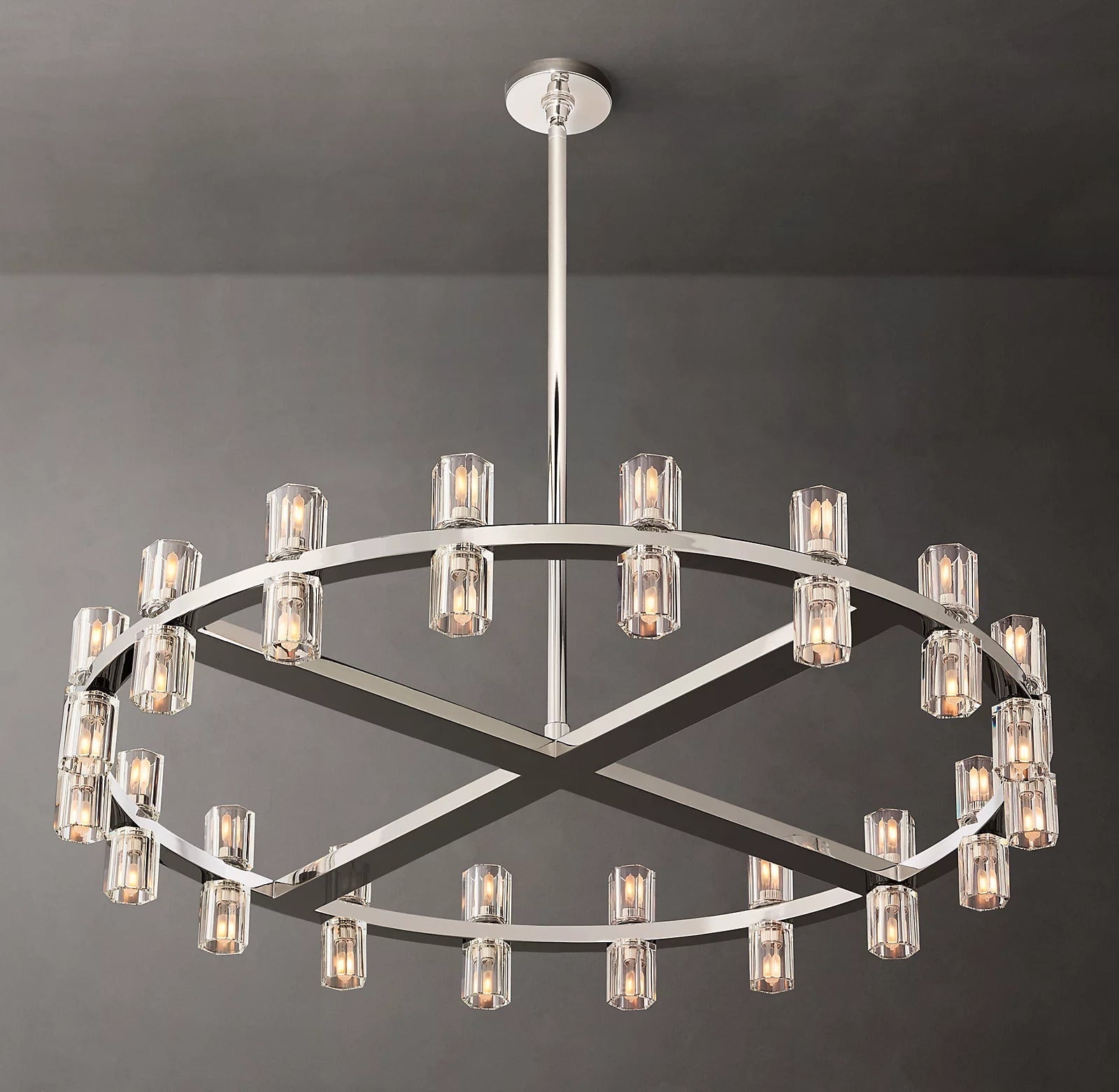 Wine-Glass Modern Round Crystal Chandelier for Living Room 36" | Homevator