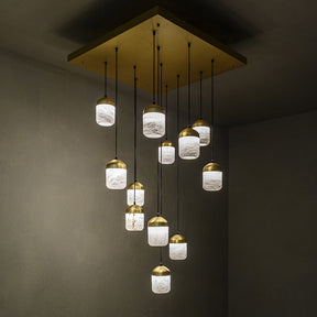 Serenity's Cascade - Modern Minimalist Alabaster Staircases Pendant Light