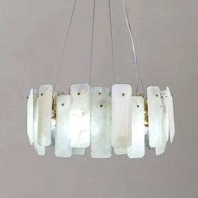 Alabaster Square Sheet Round Chandelier