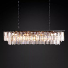 1920S Odeon Linear Crystal Pendant Light for Dining Room 59"| Homevator