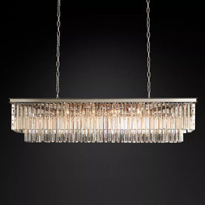 1920S Odeon Linear Crystal Pendant Light for Dining Room 59"| Homevator