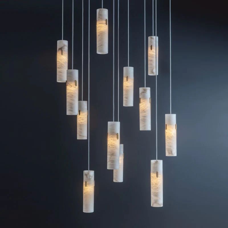 Alabaster 12 Light Modern Pendant Chandelier for Dining Room and Living Room | Homevator