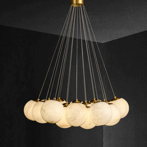 Alabaster Globe Pendant Light Fixtures, Hanging Ceiling Light for Living Room and Dining Room | Homevator