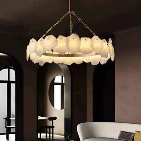 Round Alabaster Chandelier for Dining Room and Living Room | Homevator