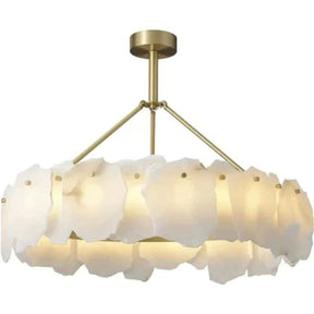 Round Alabaster Chandelier for Dining Room and Living Room | Homevator