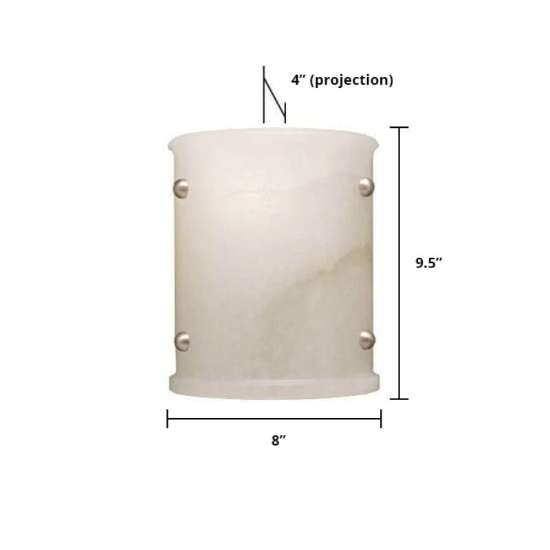 Alabaster Semi-Cylindrical Wall Sconce