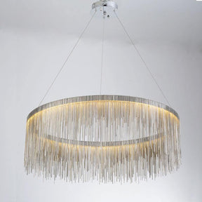 Angelina Aluminum Chain Tassel Round Chandelier