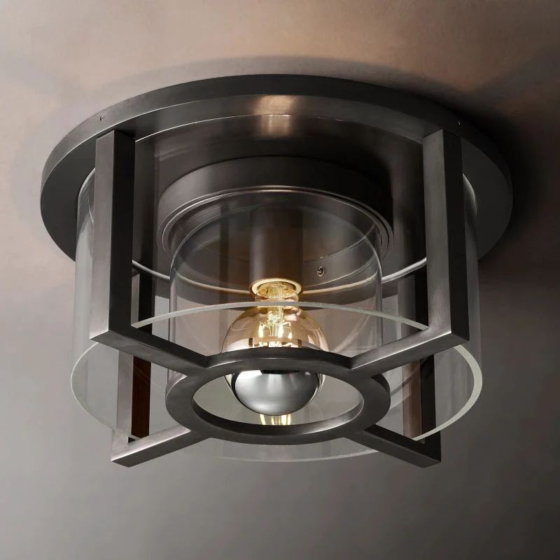 Outdoor Bass Round Flush Mount Ceiling Light | Homevator