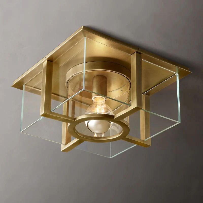 Outdoor Bass Square Flush Mount Ceiling Light | Homevator