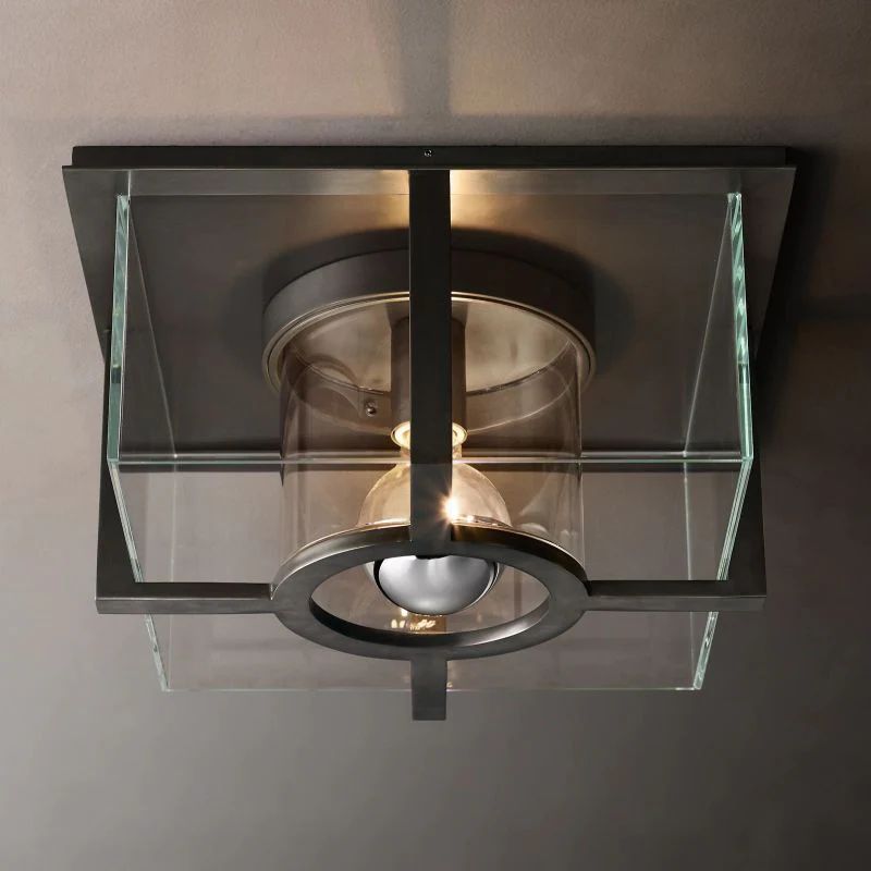 Outdoor Bass Square Flush Mount Ceiling Light | Homevator