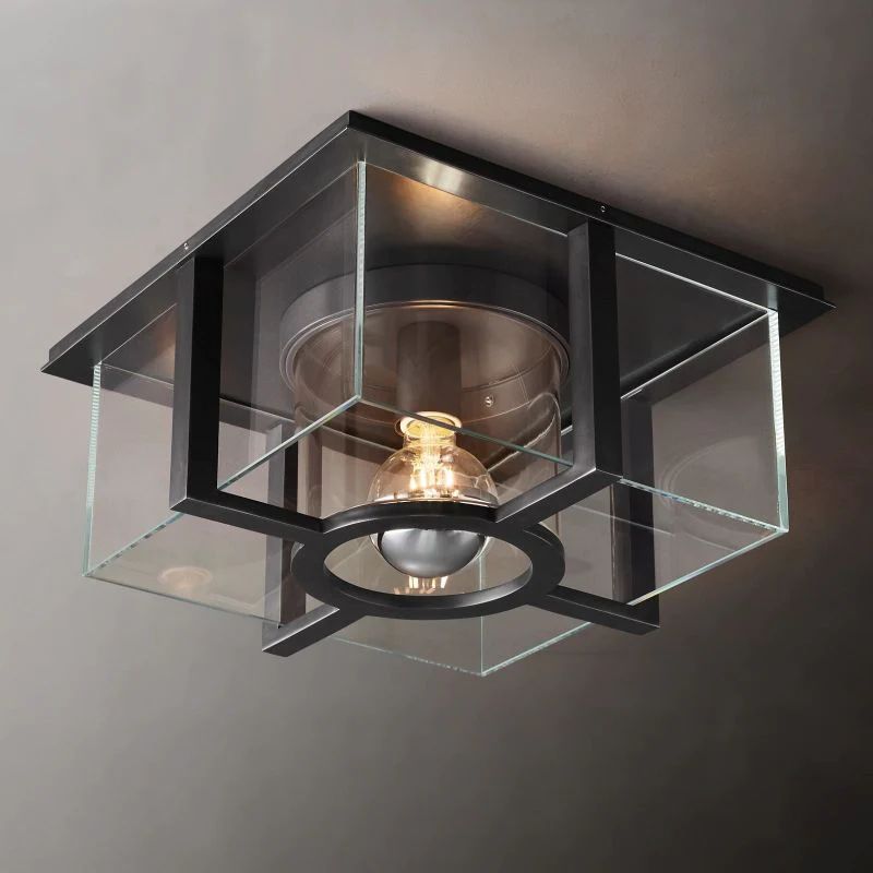 Outdoor Bass Square Flush Mount Ceiling Light | Homevator