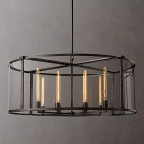 Bianca Glass Lantern Modern Round Chandelier 44"