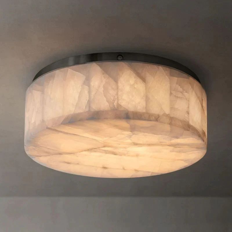 Alabaster Round Flush Mount Ceiling Light 6"10"14" | Homevator