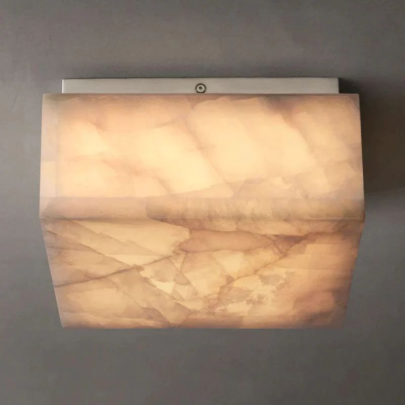 Alabaster Square Flush Mount Ceiling Light 6"10"14" | Homevator